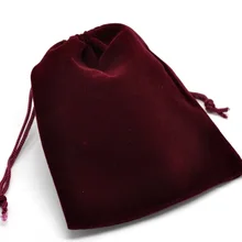 Вельветовые бархатные сумки прямоугольные темно-красные 12 см x 10 см(4 6/" x3 7/8"), 2 шт. Новые