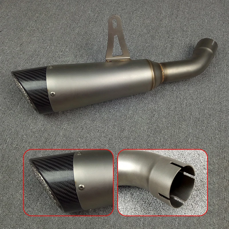 2017 New For Kawasaki Z900 Direct Replace Muffler Exhaust Pipe link Connector Slip On Stainless Steel with Real Carbon Fiber End (1)