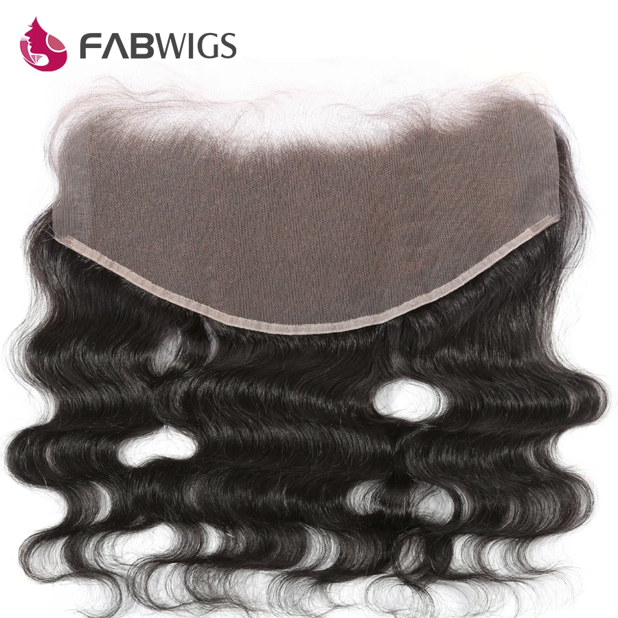 Fabwigs 13x6 Синтетический Frontal шнурка волос Синтетическое закрытие волос с ребенком волос предварительно сорвал бразильский Средства ухода за