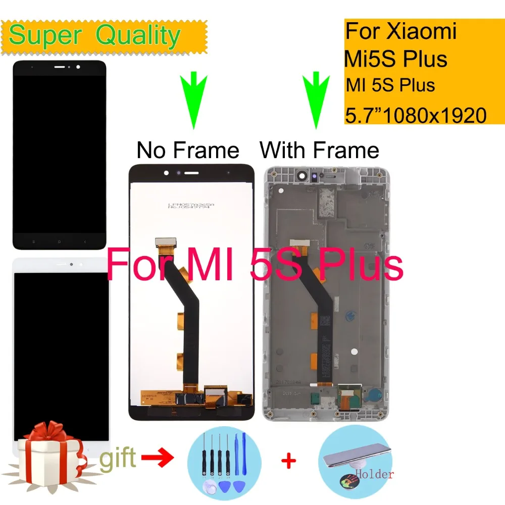 

ORIGINAL For Xiaomi Mi 5S Mi5S Plus LCD Display Touch Screen Digitizer Panel Pantalla monitor LCD Assembly Complete With Frame