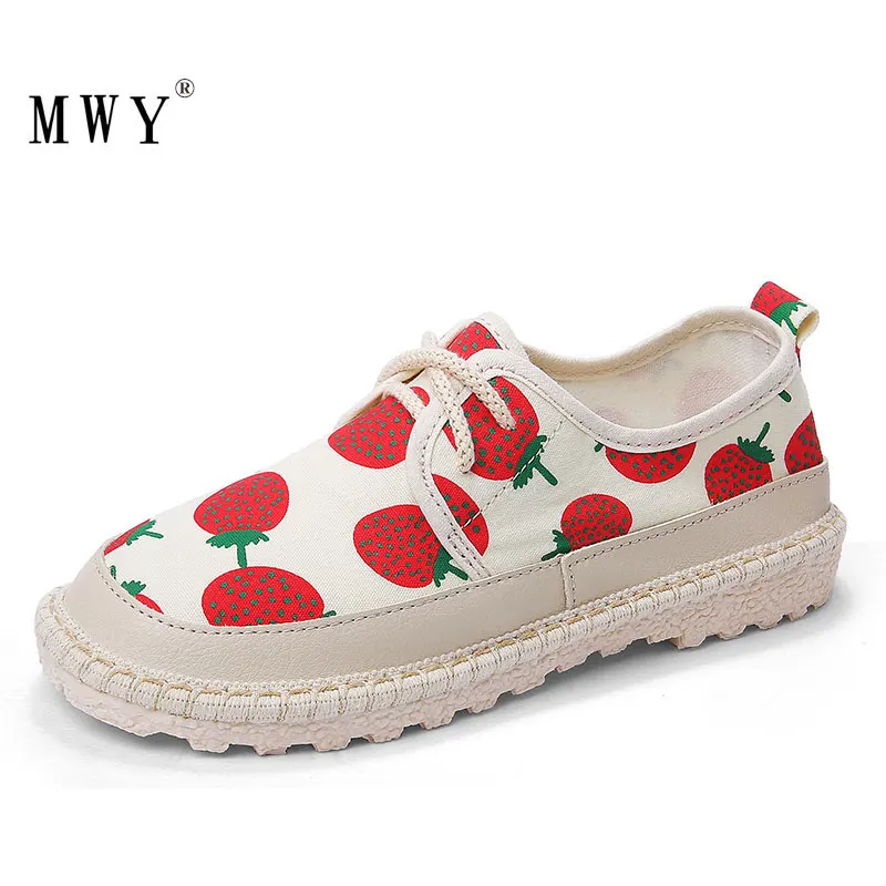 

MWY Flats Shoes Women Cute Canvas Shoes Zapatillas De Mujer Casual Womens Shoes Comfort Platform Sneakers Breathable Loafers