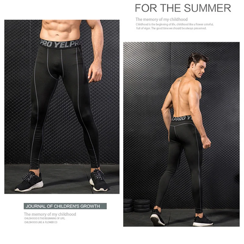 Yuerlian New GYM Compression Bodybuilding Pantalones Hombre Fitness Tights Trousers Sweat Pants For Men Sport Running Leggings