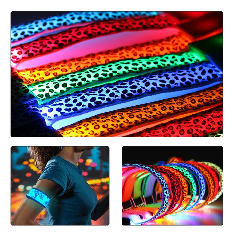 

Smuxi LED Light Hand Strap Safety Reflective Flashing Light Strip Support For Night Running Bike Waterproof