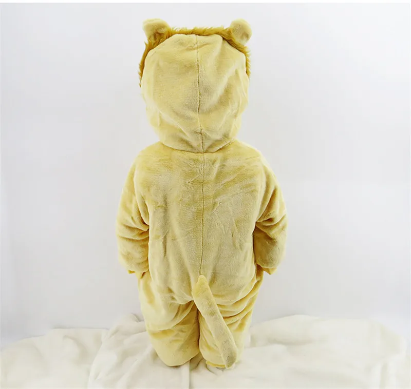 2017 Winter New Baby Clothing Cartoon Lion Head Zipper Baby Rompers Kids Boy Girl Cute Christmas Clothes Free Drop Shipping02