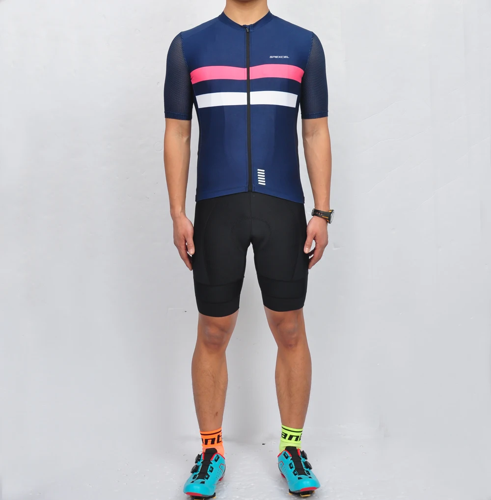 

SPEXCEL 2018 Navy High Quality Cycling Clothing Bike Clothing Breathable Anti-UV Bicycle Wear/Short Sleeve Cycling Jersey Sets
