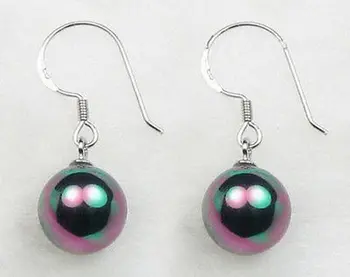 

5PC 12mm black South sea shell pearl earring 100% Brand New High Quality Fashion Picture