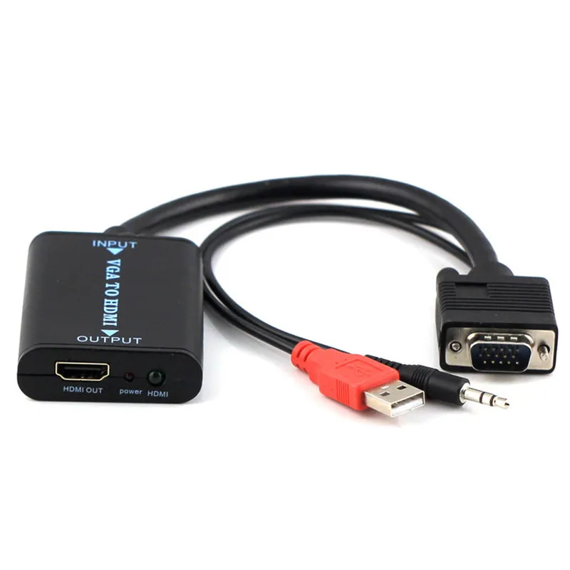 VGA To HDMI Output 1080P HD + Audio TV AV HDTV PC Video