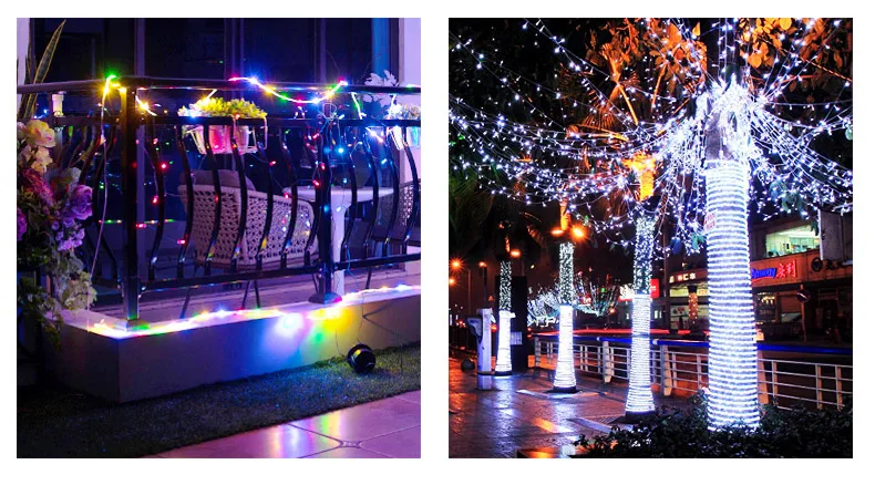 Волшебная гирлянда светодиодный гирлянды 5 м 10 м 20 м USB Медный провод Праздничные рождественские гирлянды вечерние садовые, на солнечной энергии Водонепроницаемый огни
