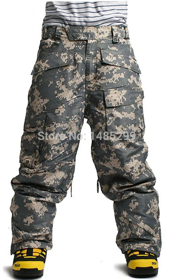 Новая серия "Southplay" зимние водонепроницаемые 10000 мм согревающие военные штаны - Цвет: Khaki Military Pants