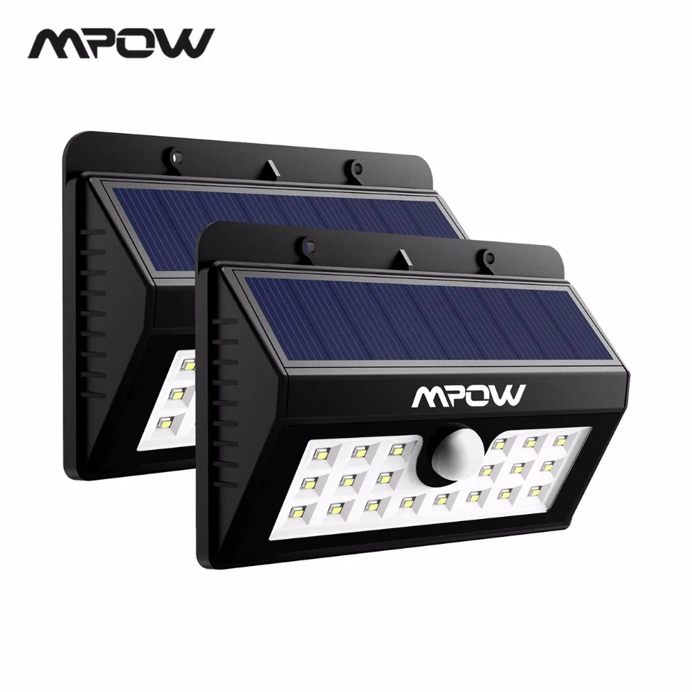 

Mpow MSL7 20 LED Solar Powered Outdoor Lights Lamp IP65 Waterproof Sensitive Motion Sensor LED Light 3 Adjustable Light Models