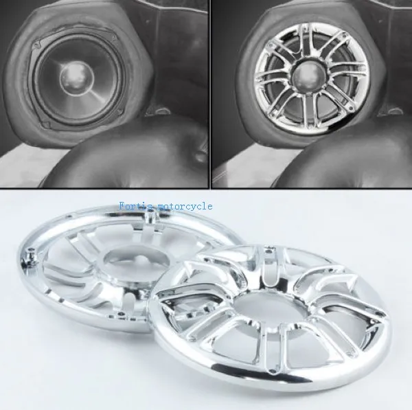 2x Speaker Cover Grill 6" 3D Round Rear Front For Harley Davidson Touring Glidein Covers