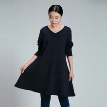 Новинка, зимняя женская одежда больших размеров, Высококачественная Теплая Флисовая хлопковая длинная футболка с v-образным вырезом, Свободный Топ клеш, футболки XXXL, размеры XXXXL XXXXXL