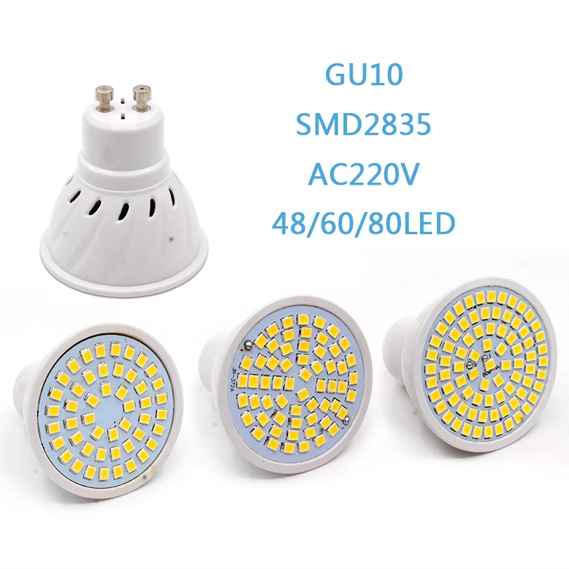 Mufava E27 E14 MR16 GU5.3 GU10 лампада светодиодные лампы 110 В 220 Bombillas 48 60 80 LED 2835SMD Lampara пятно