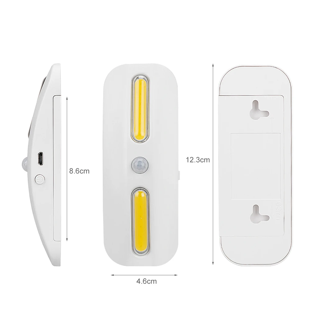 Coquimbo светодиодный светильник с датчиком движения USB Перезаряжаемый Ночной светильник COB Светодиодный УФ-светильник+ белый светильник с датчиком движения