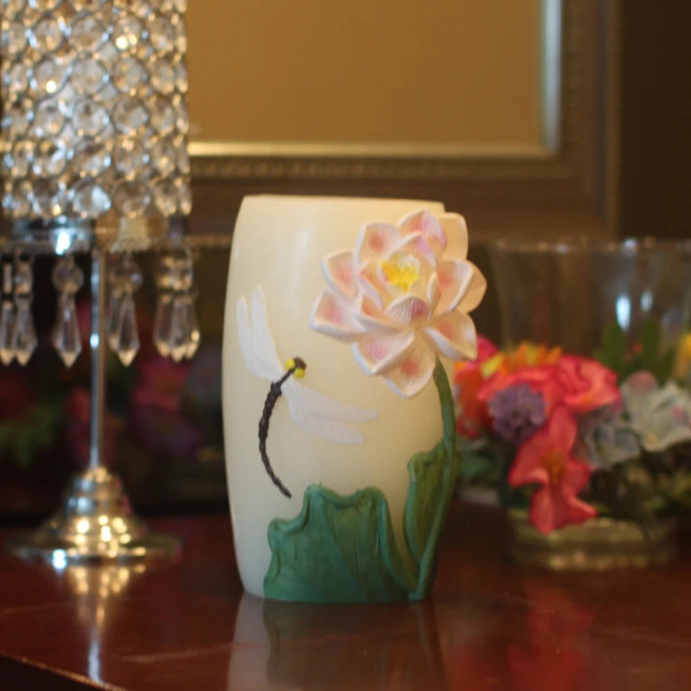 DFL Vase Shape Of Flameless Real Wax Electronic Led Candles With Timer