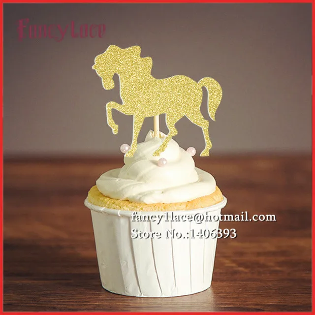 10pcs Gold Silver Glitter Horse Cupcake Toppers Derby Bridal Shower 10pcs Gold Silver Glitter Horse Cupcake Toppers Derby Bridal Shower