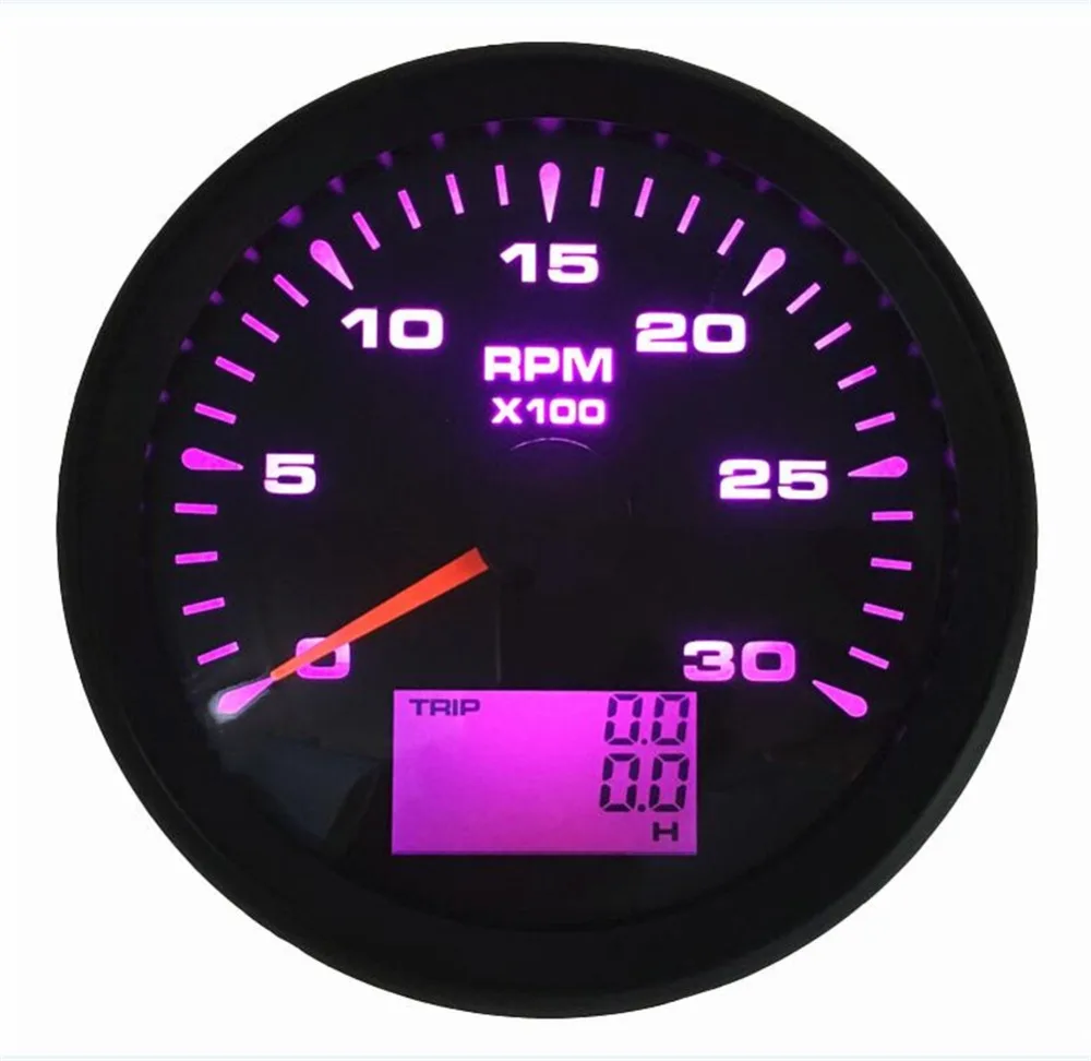 

1pc 0-3000RPM Tachometers Gauges 85mm Lcd Rec Counters Tach with Odo Hour Meters RPM 0-300 Speed Ratio for Car Truck Boat Yacht