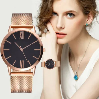 

2018 huy6 Quartz Wristwatches Women Daily Waterproof Rose Gold Slim ultra Thin Watch Lady Reloj Hombre