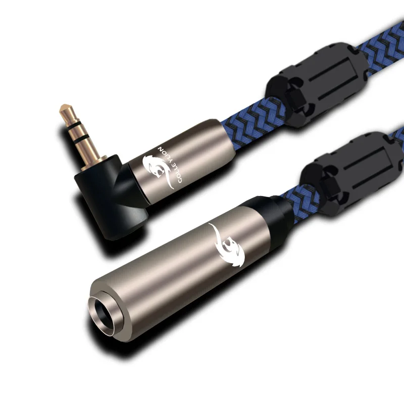 Audio Cable Stereo Mini Jack Male Angle 3 5mm to 6 35mm Female Conversion For Microphone Headphone Extension Cable OFC 1m 2m 3m