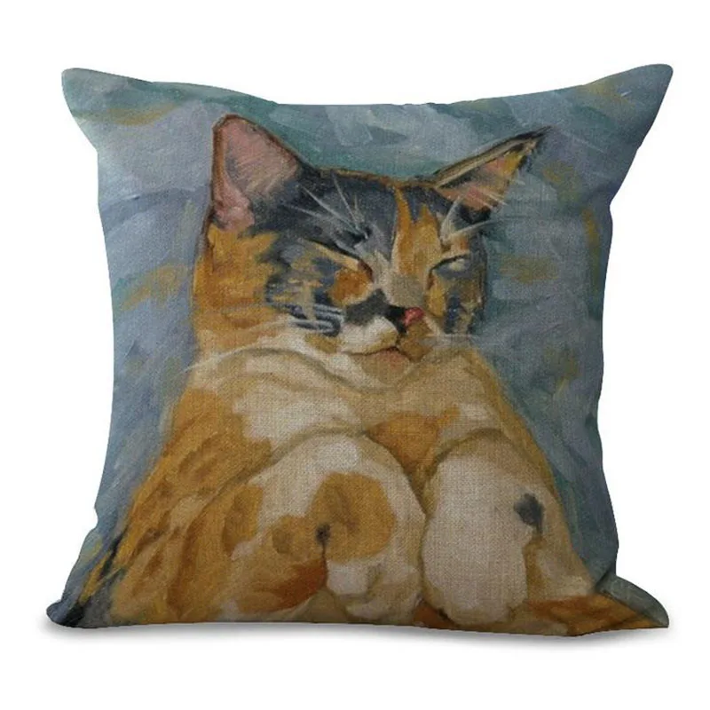Животные милый мультфильм кошка печать наволочка Miana диван наволочка для офиса гостиной дома декоративные чехлы на подушку