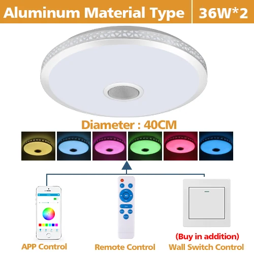 Современный RGB потолочный светильник светодиодный светильник Панель круглый зал поверхностное крепление приложение флеш дистанционное управление гостиная спальня светильник - Цвет корпуса: RGB-RT-BT-APP 40cm