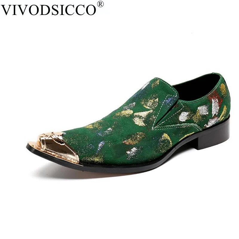 VIVODSICCO Fashion Handmade Metal Tip Formal Mens Dress Shoes Genuine Leather Luxury Wedding Shoes Men Flats Office For Male цена VIVODSICCO Fashion Handmade Metal Tip Formal Mens Dress Shoes Genuine Leather Luxury Wedding Shoes Men Flats Office For Male цены онлайн