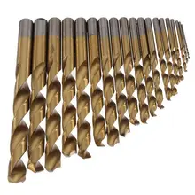 Special Offer Real Power Tool Herramientas Tool 19pcs Hss Titanium Twist Drills Set Golden Straight Shank Spiral Drill