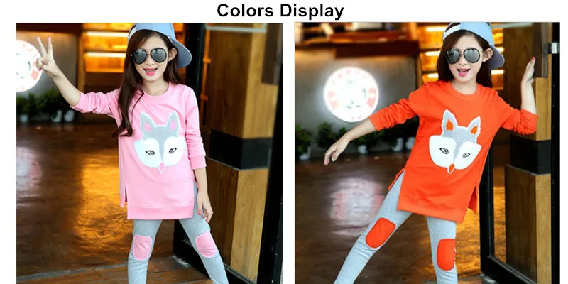 Hot Sale Girls Sports Suit Children Long Sweatshirt Suit Autumn Girl Outwear sets