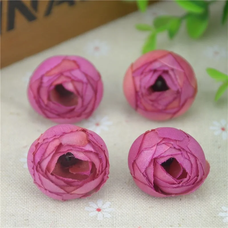 10pcs2.5cm маленькая шелковая Роза Бутон искусственная Цветочная головка для свадьбы