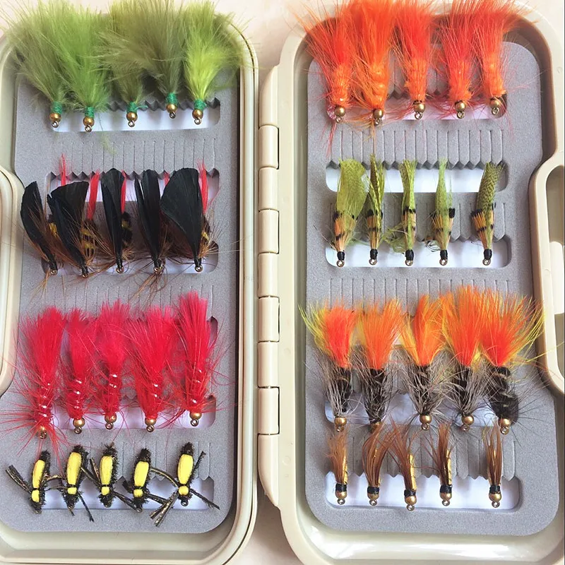 100 Actual Photo 40 pcs Wet Dry Nymph Fly Fishing Flies Set Fly Lure