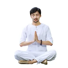 Men Yoga Set Cotton Linen Loose Wide Leg Yoga Pant Yoga Shirts Male Meditation Martial Arts Tai Chi Uniform Kung Fu Suit Clothes high quality cotton linen kung fu clothes bruce lee wing chun tai chi uniform martial arts suit wushu clothing jacket pants
