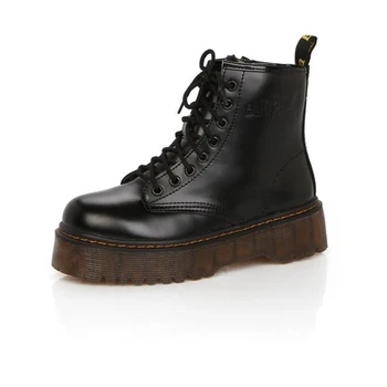 

Fashion Women Boots Spring Autumn Motorcycle Ankle Platform Boots Ladies Boots Black PU Leather Shoes Women shoes Boots ST331