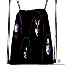 Custom kiss-band Drawstring Backpack Bag Cute Daypack Kids Satchel (Black Back) 31x40cm#2018612-01-34