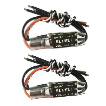 

2pcs 20A Mini 20 AMP BLHeli ESC OPTO PWM 18KHZ 20-499HZ 2 - 4S V14.2 for QAV250 Quadcopter