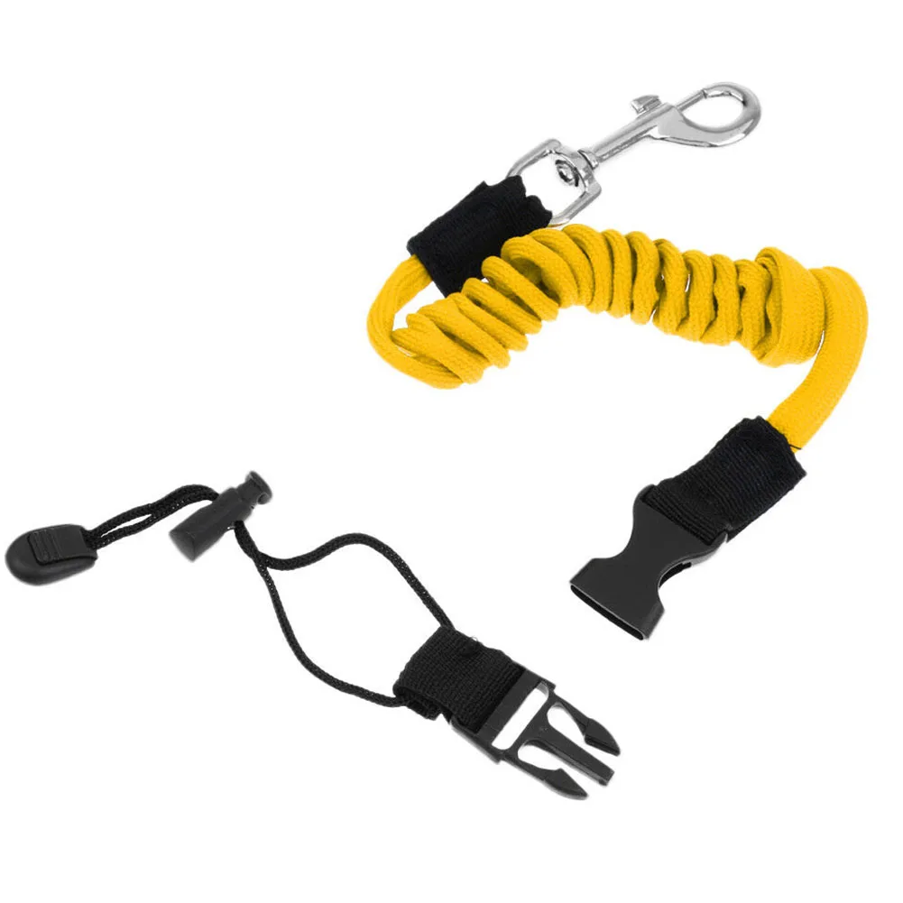 Surfing Lanyard Elastic TPU Kayak Paddle Leash Safety Accessories Wear Resistance Canoe Rope With Snap Clip Fishing Rowing Boats