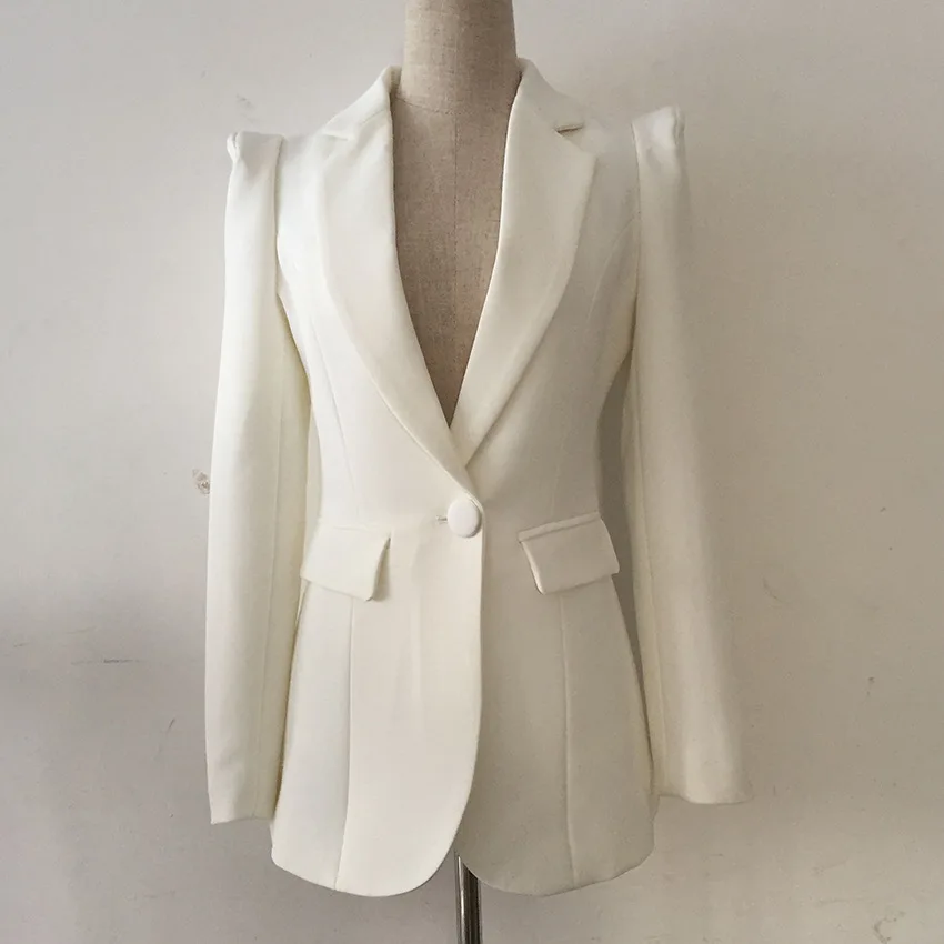 High quality long blazer woman spring autumn 2019 new office elegant one buckle pocket Long sleeve Shrug jacket ladies blazer High quality long blazer woman spring autumn 2019 new office elegant one buckle pocket Long sleeve Shrug jacket ladies blazer