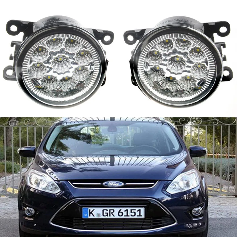 

Car Styling 12V Powerful External Blue Cold 90MM LED Fog Light For Ford Focus MK2/3 Fusion Fiesta MK7 Automobiles H8 Socket Lamp