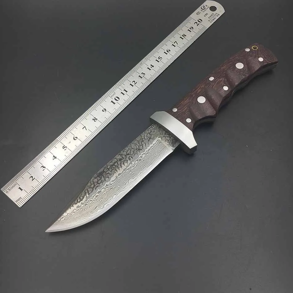SK004 wholesale pattern Damascus steel manual straight knife