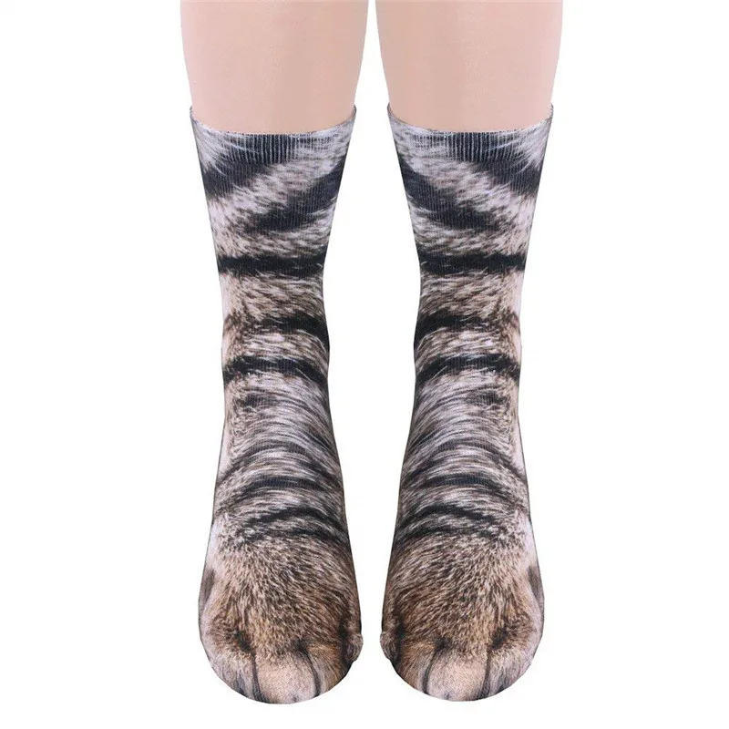 3D Имитация животных лапы носки хлопковые носки новинка животное собака лошадь ободок с ушками кошки, тигра Динозавр лапы экипажа носки для