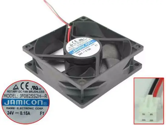 

Emacro For Jamicon JF0825S2H-R DC 24V 0.15A 80x80x25mm 2-wire Server Cooler Fan