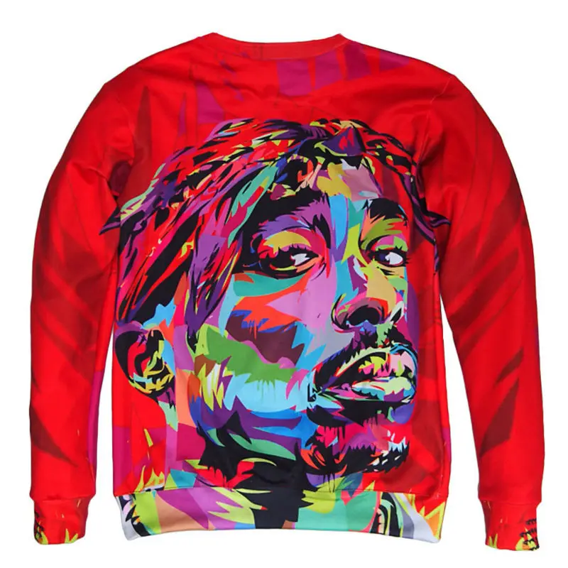 CJLM 2019 унисекс 3d Толстовка с капюшоном Tupac забавная Красная толстовка принтом лица
