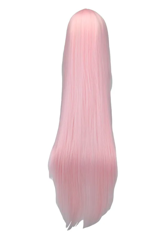 QQXCAIW длинные прямые косплей парик черный фиолетовый черный красный розовый синий темно-коричневый 100 см синтетические волосы парики