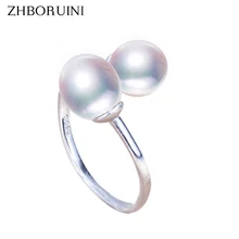 ZHBORUINI Fine Jewelry Pearl Ring Jewelry Double Faced Rings Natural Freshwater Pearl 925 Sterling Silver Jewelry For Women Gift ZHBORUINI Fine Jewelry Pearl Ring Jewelry Double Faced Rings Natural Freshwater Pearl 925 Sterling Silver Jewelry For Women Gift