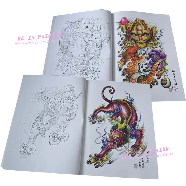 Us 1877 30 Offtattoo Book Flash 2018 New Dragon Tribe Designs Works Manuscripts Sketch 3d Art Body Sketchbook Painting Kits Free Shipping In