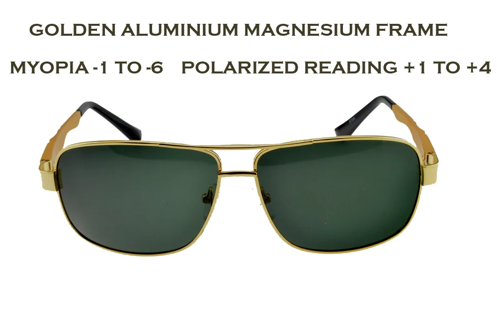 

2019 Real Top Fashion Claravida Custom Made Prescription Sunglasses With Golden Al-mg Myopia Reading Glasses