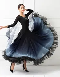 Фиолетовый плюс размер женские бальные танцевальные платья большие качели танцевальная одежда стандартный бальный зал платья oversize