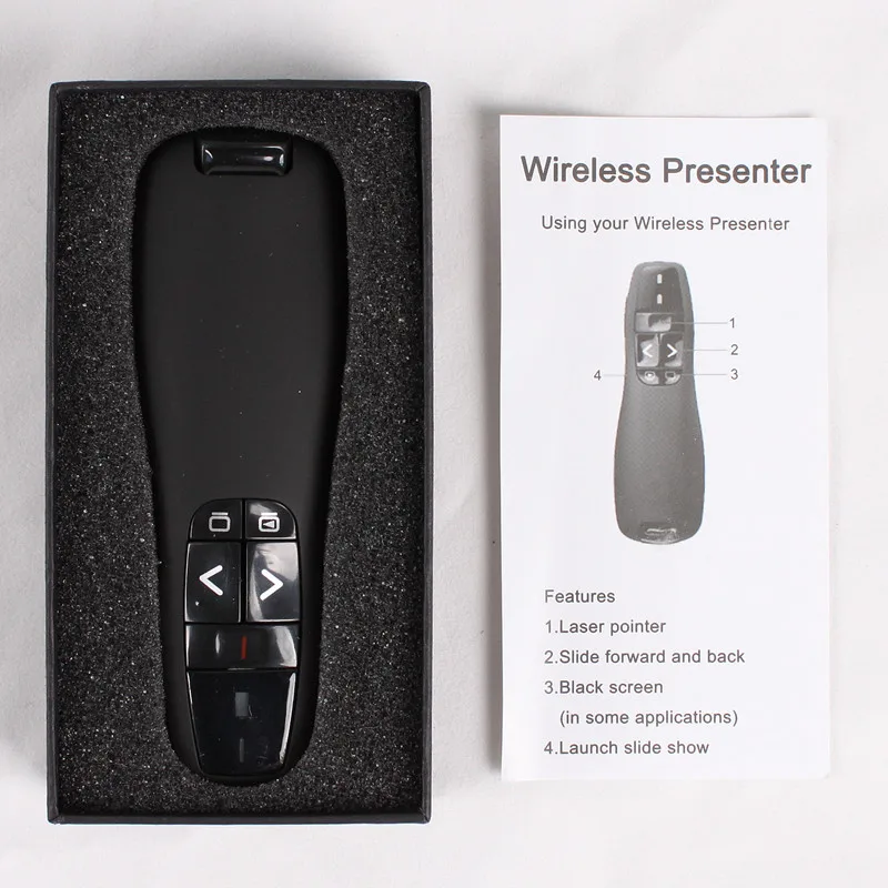 Wireless Remote Control 2.4G USB Presenter Pointer For Powerpoint Windows Replacement of R400 PPT controller remote controller cover