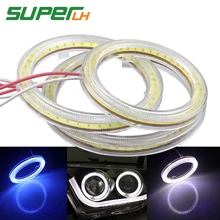 2pcs car daytime angel eyes cob led White Crystal blue fog light 60mm 70mm 80mm 90mm