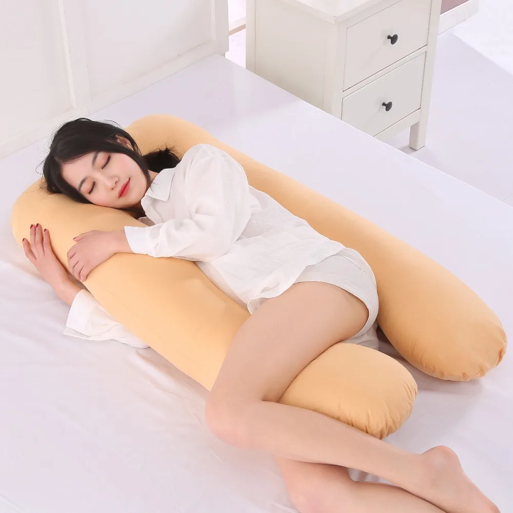 Подушка для сна для беременных женщин, хлопок, наволочка, u-образный подушки для беременных, беременность, боковые шпалы, постельные принадлежности