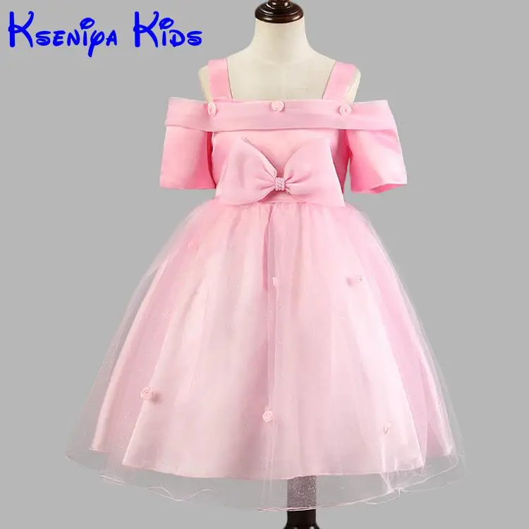 

2016 Korean Kids Children Baby Girls Strapless Dresses Princess Brand Baby Girl Birthday Dress For Girls Party And Wedding Dress